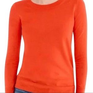 J. Crew Women's Orange Crew Neck Sweater